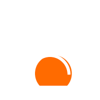 Icon of an orange semicircle representing a sunset or sunrise, with white rays extending upward. An arrow pointing downward is above the semicircle, all set against a light background.