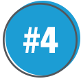 A blue circle with a gray outline contains the text #4 in bold white font at the center.